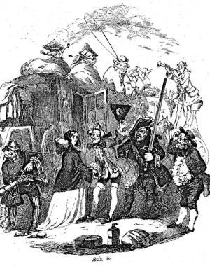 Picture of Coach depicted for Charles Dickens "Pickwick Papers" 
