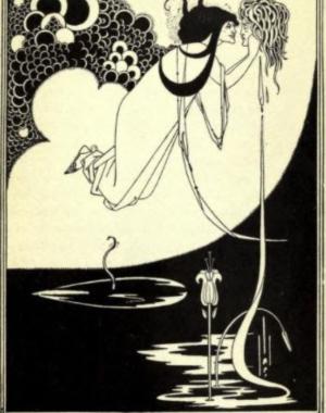 Salome holds Jokanaan's severed head. 