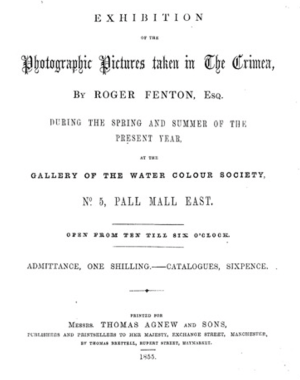 Title page, Roger Fenton collection of photographs