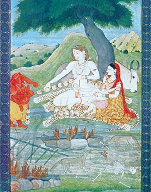 Siva and his family at the burning ground