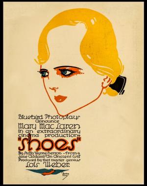 move poster for the film Shoes depicting an illustrated woman's face