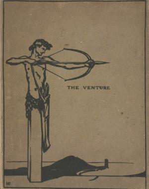 The front cover is printed in black on buff=coloured paper. At left is a herm with a drawn bow and arrow.