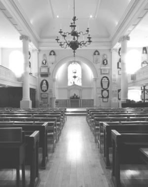 The interior of St. Swithin's Church of Walcot in Bath, a church that Jane Austen attended. 
