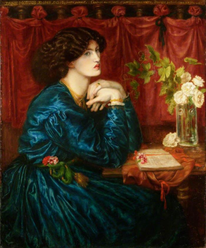 Rossetti, Jane Morris painting Blue Silk Dress