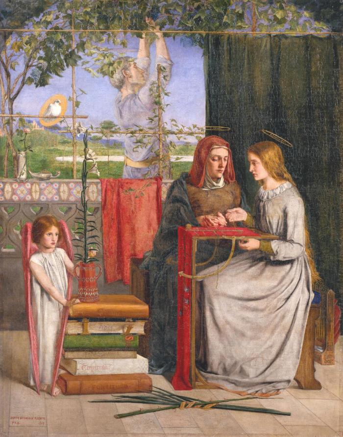 Dante Gabriel Rossetti, The Girlhood of Mary Virgin (1849).