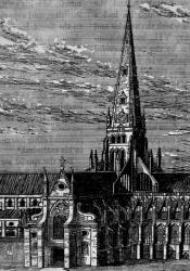 The old St Paul's cathedral before the Great Fire Of London