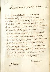 manuscript of "On a Portrait of Wordsworth"