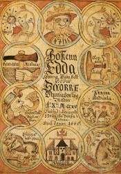 The picture shows a page of the manuscript of the prose Edda