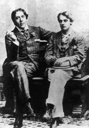 Black-and-white photograph of Oscar Wilde and Lord Alfred Douglas