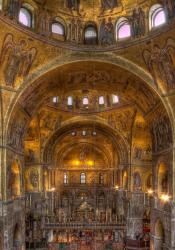 Image contains an interior view of Saint Mark's Basilica in Venice, Italy.