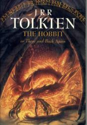 Cover of the book "The Hobbit", where a dragon can be seen occupying almost all the space of the cover