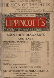 Lippincott's Monthly Magazine, Table of Contents with The Sign of the Four, 1890