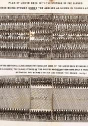 This is the floor plan of a slave boat holding 292 slaves.
