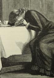 A distressed Victorian woman