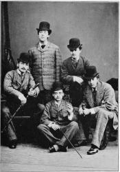 Oscar Wilde (standing) with fellow undergraduates (1878). 