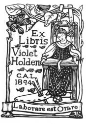 Bookplate for Violet Holden by Celia Levetus