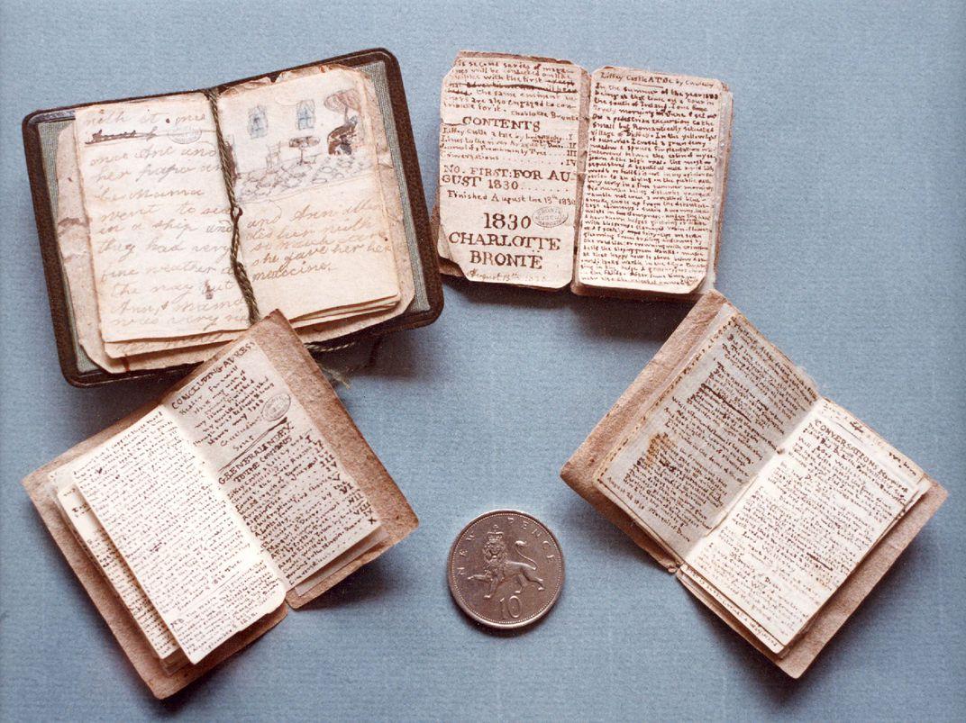 Some of the miniature books created by young Charlotte Brontë.