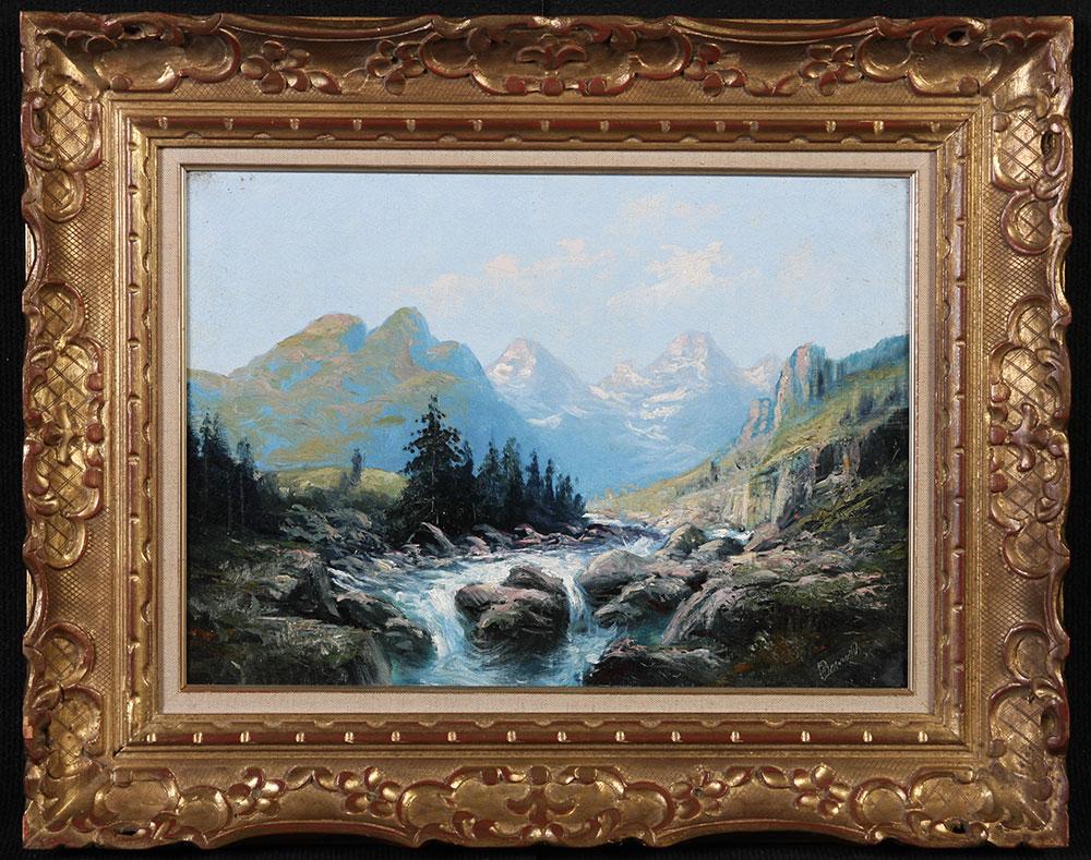 Mountain landscape of the 19th century, the Pyrenees