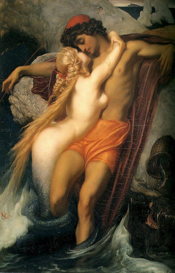 John William Waterhouse 1891 Ulysses and the Sirens, Edward Poynter 1903 Cave of the Storm Nymphs, Frederick Leighton 1856 The Fisherman and the Syren
