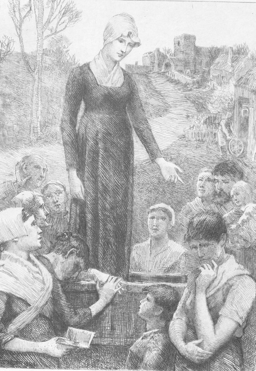 "Dinah Morris Preaching at Hayslope" by Will H. Low