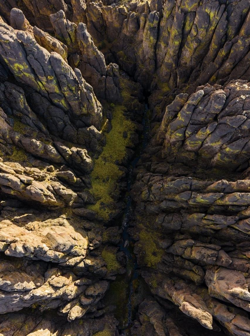 Mountain landscape viewed from above