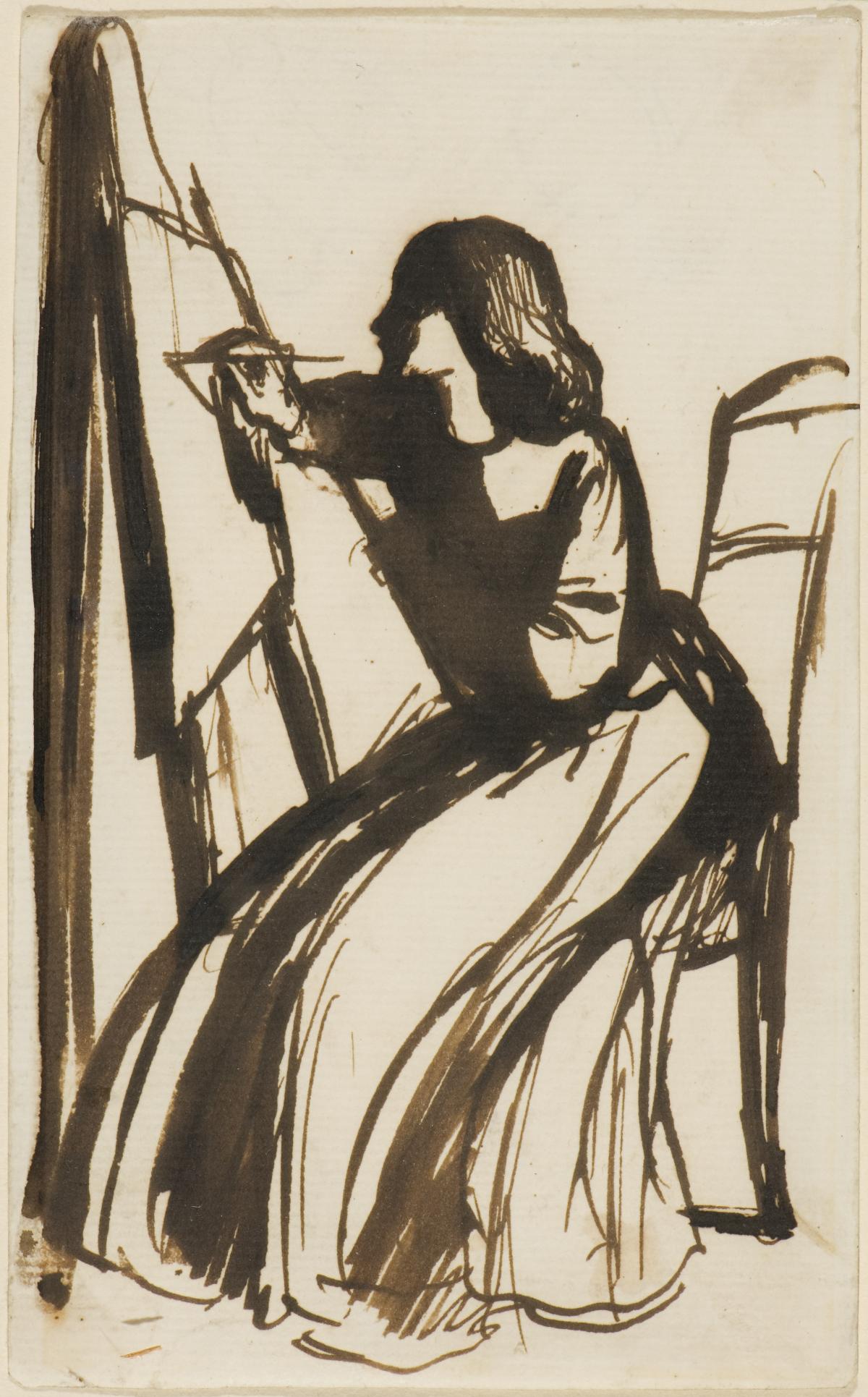 DGR, Elizabeth Siddal Seated at an Easel