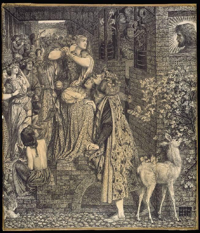 Dante Gabriel Rossetti, Mary Magdalene at the Door of Simon the Pharisee (1858)