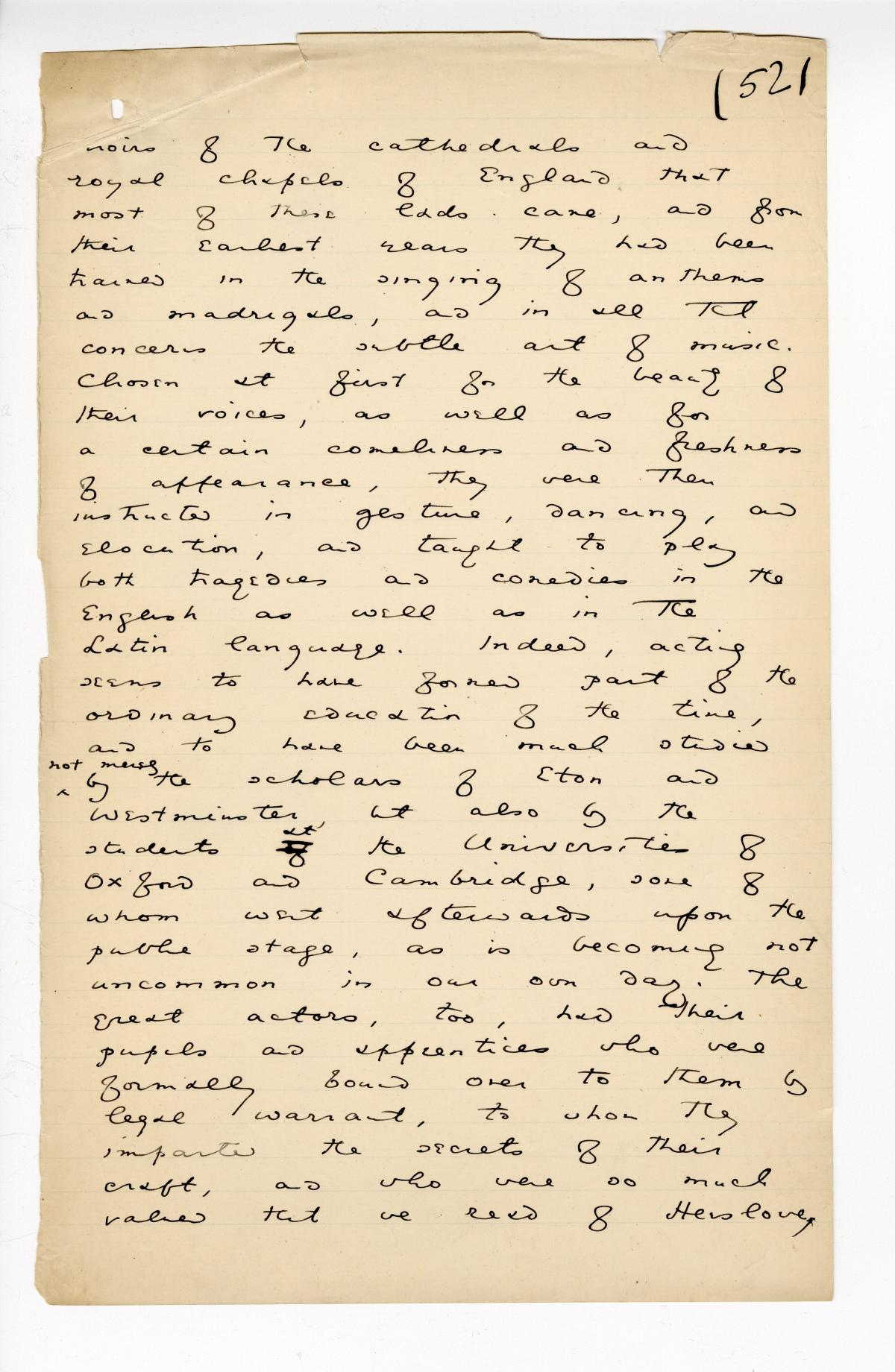 Folio 52 is a handwritten notebook page with no cutouts.