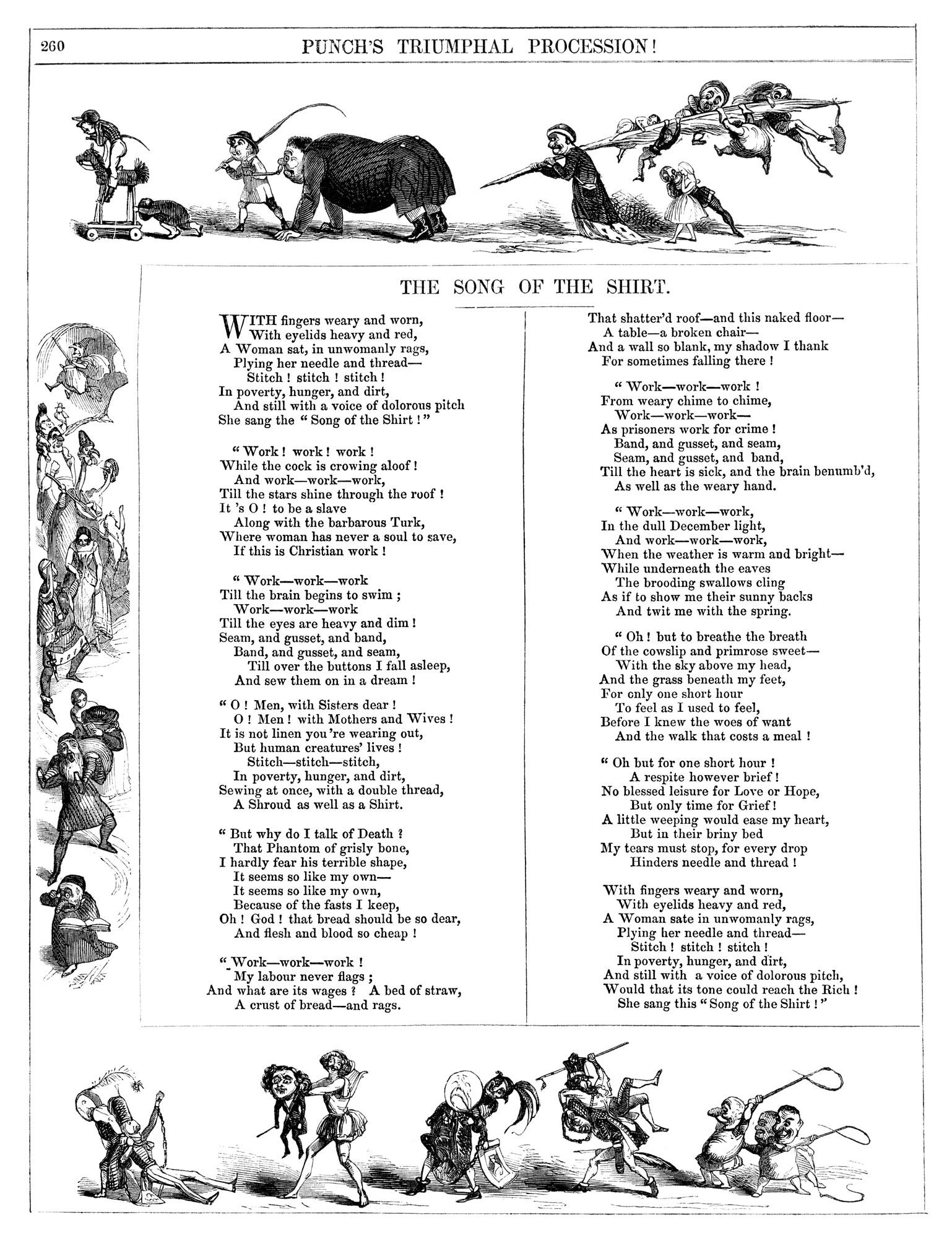 The Song of the Shirt, Thomas Hood, Punch Magazine