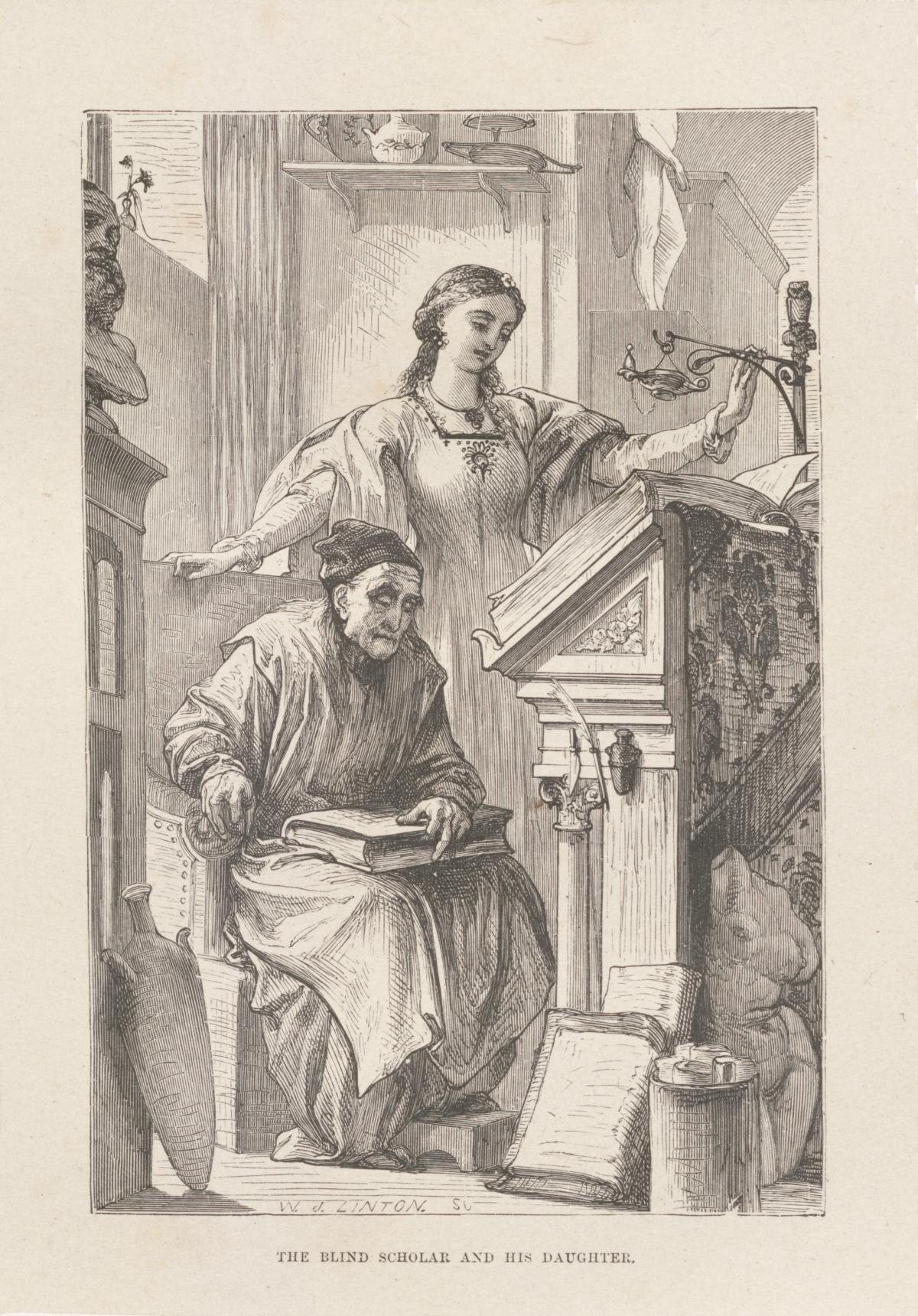 Full Plate Illustration of the Blind Scholar, pg. 64