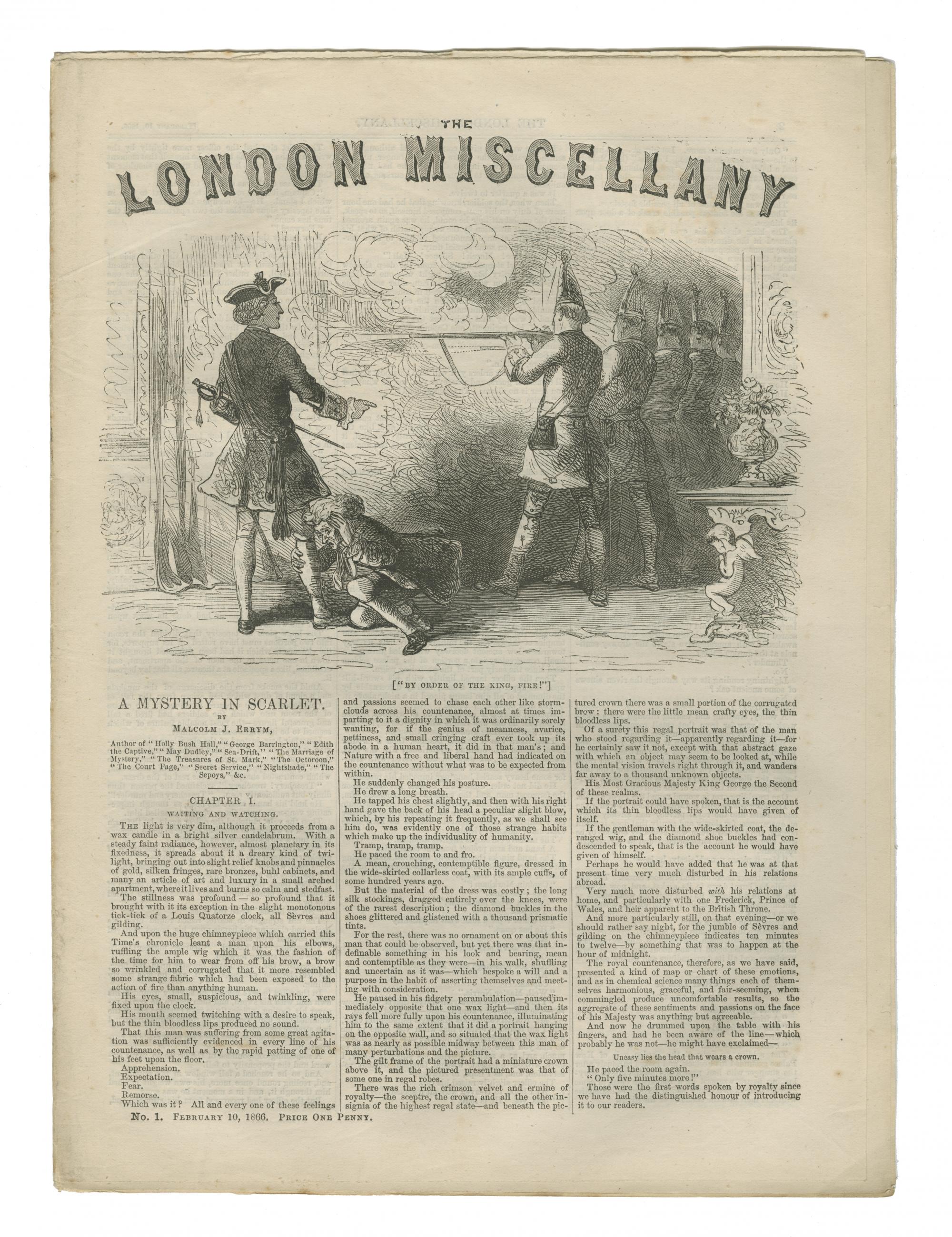 "'By order of the King, Fire!'" The London Miscellany 1 (10 Feb 1866), 1