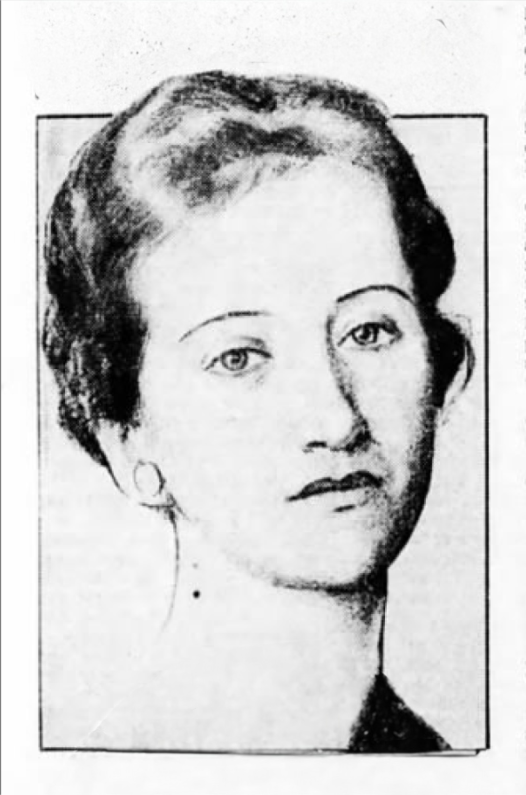 an illustrated portrait of Mildred Cram