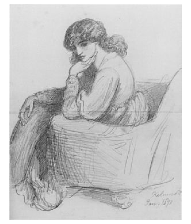 Sketch of Jane Morris by Rossetti