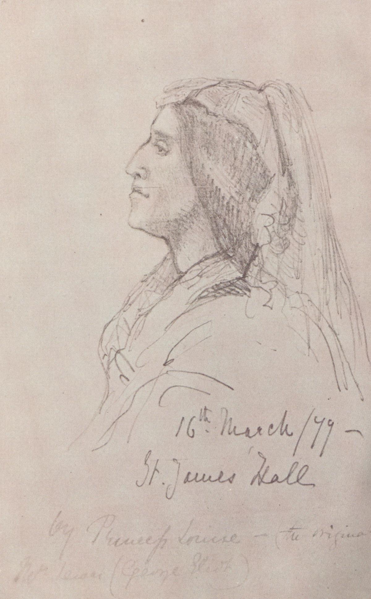 George Eliot, Sketch by Princess Louise (1877)