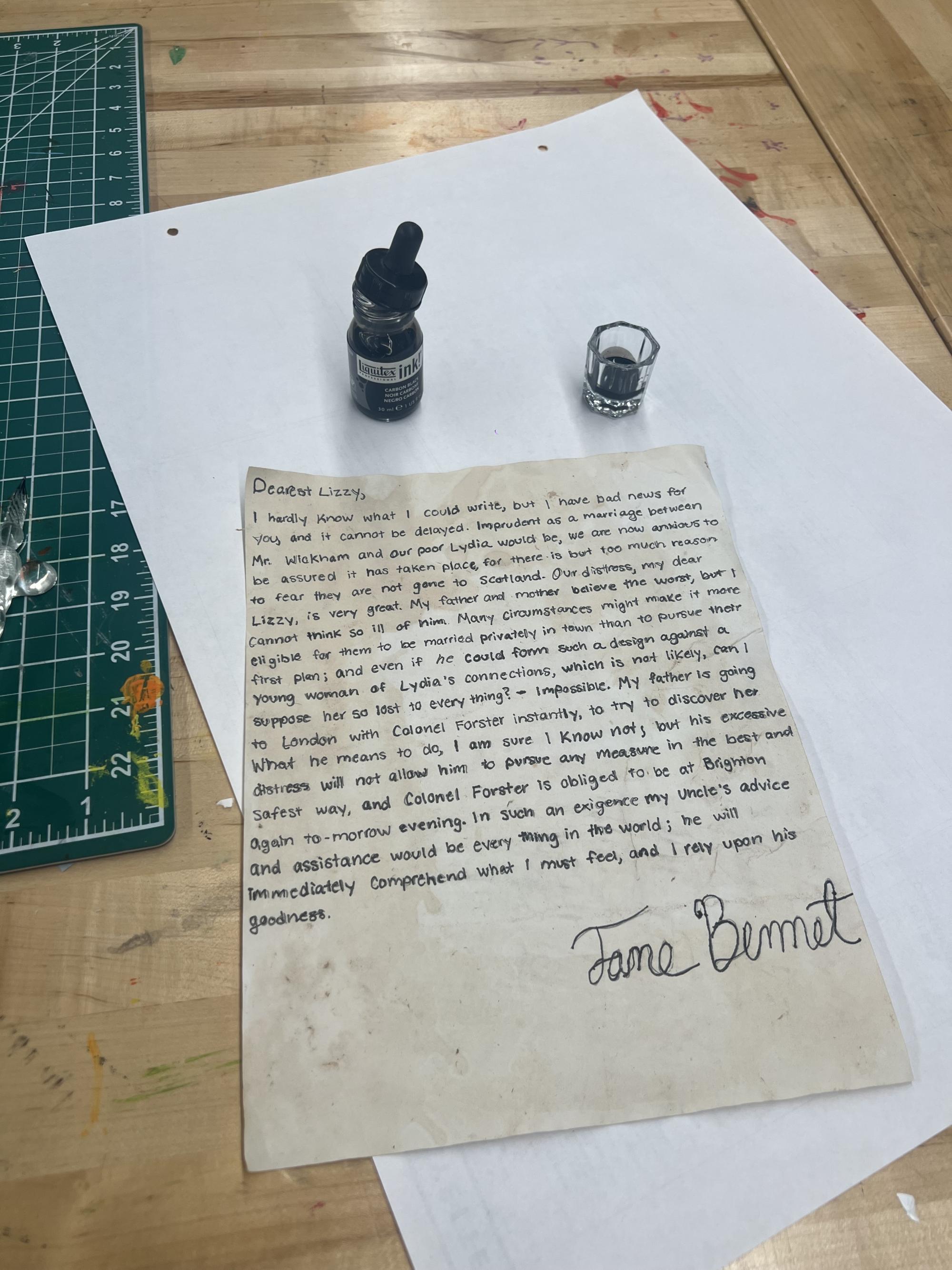 The process of me finishing my Regency Letter 