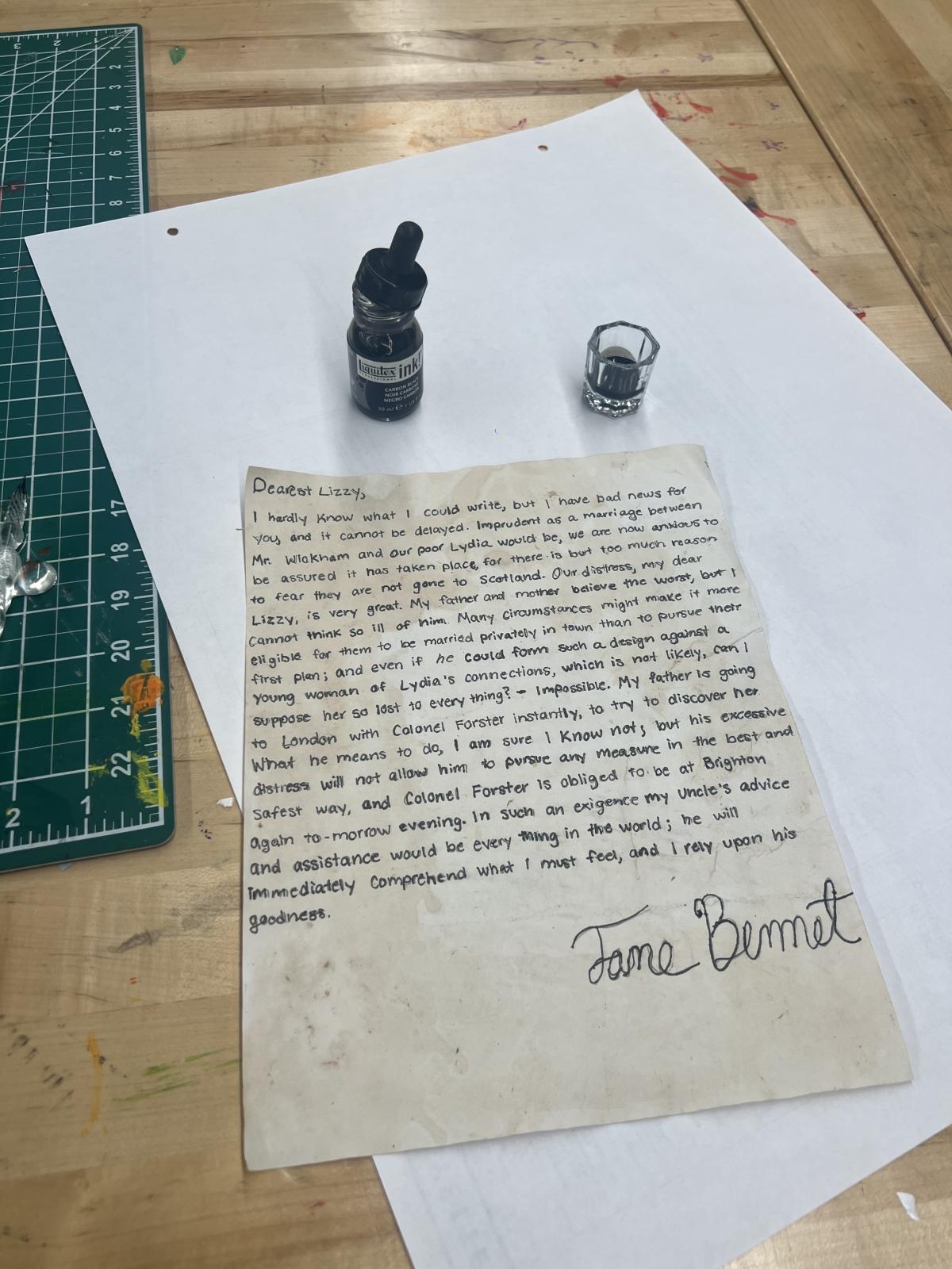 The process of me finishing my Regency Letter 
