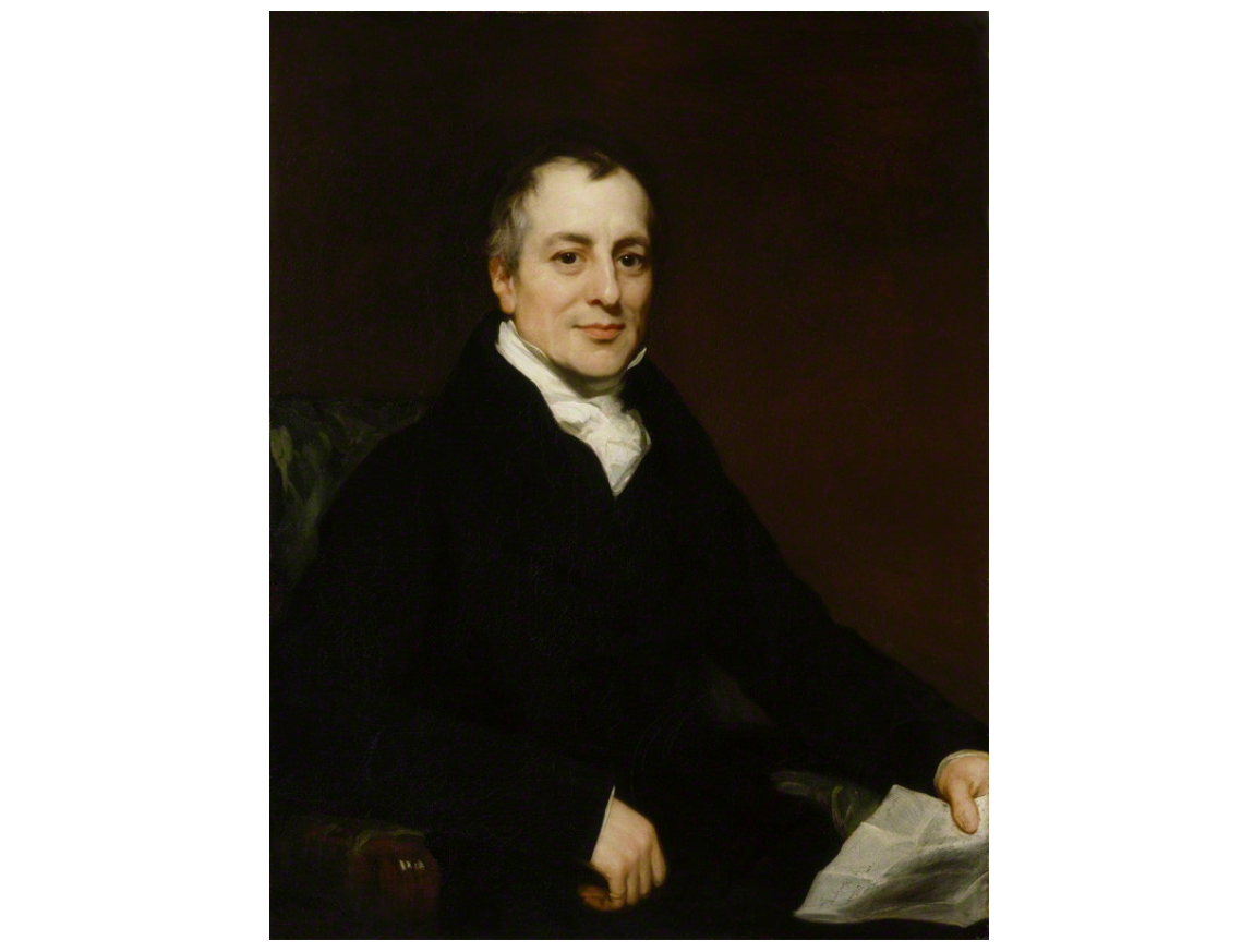 Ricardo, aged 49 in 1821, two years before his early death.