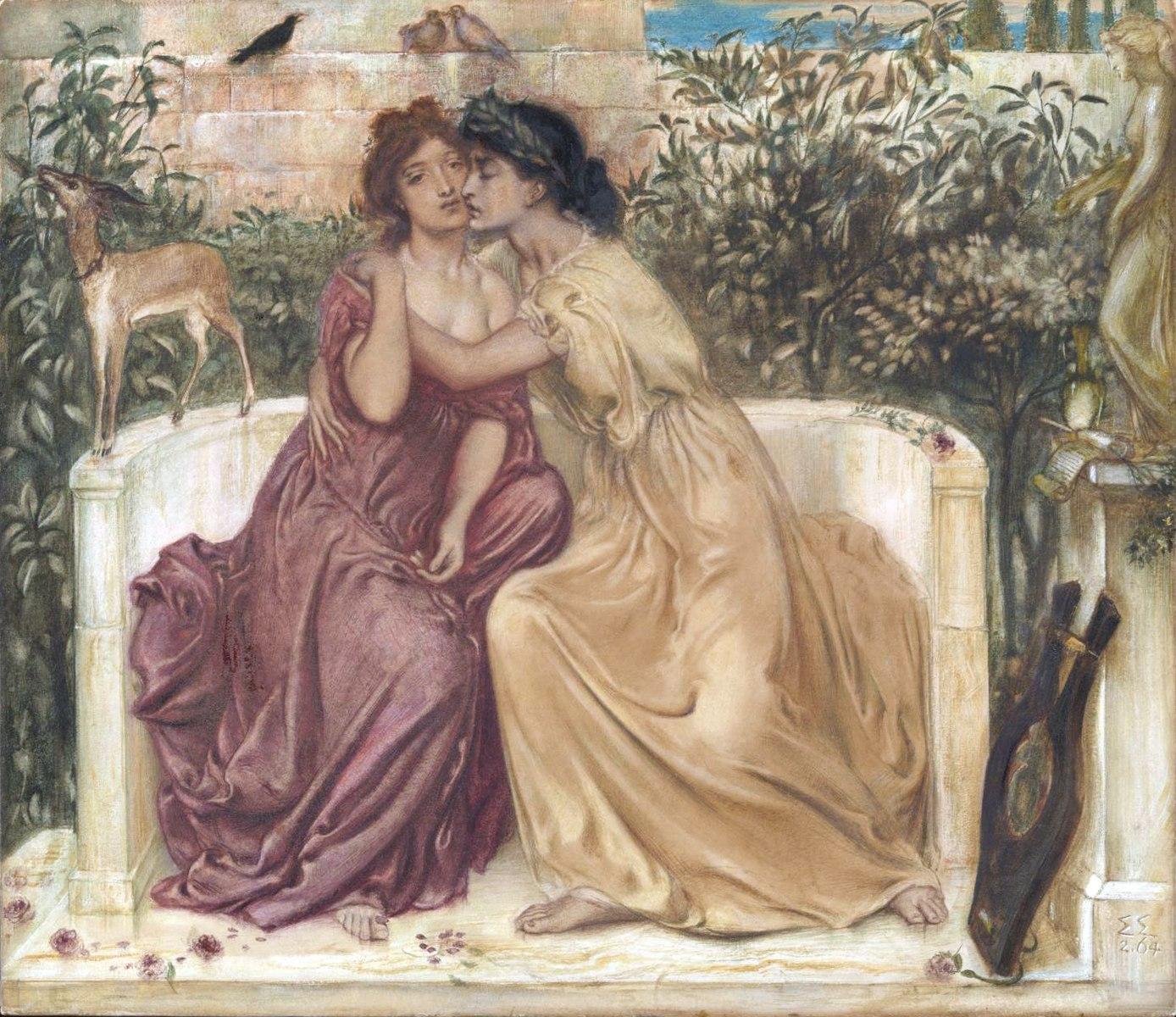 Simeon Solomon's 1864 Sappho and Erinna in a Garden at Mytilene