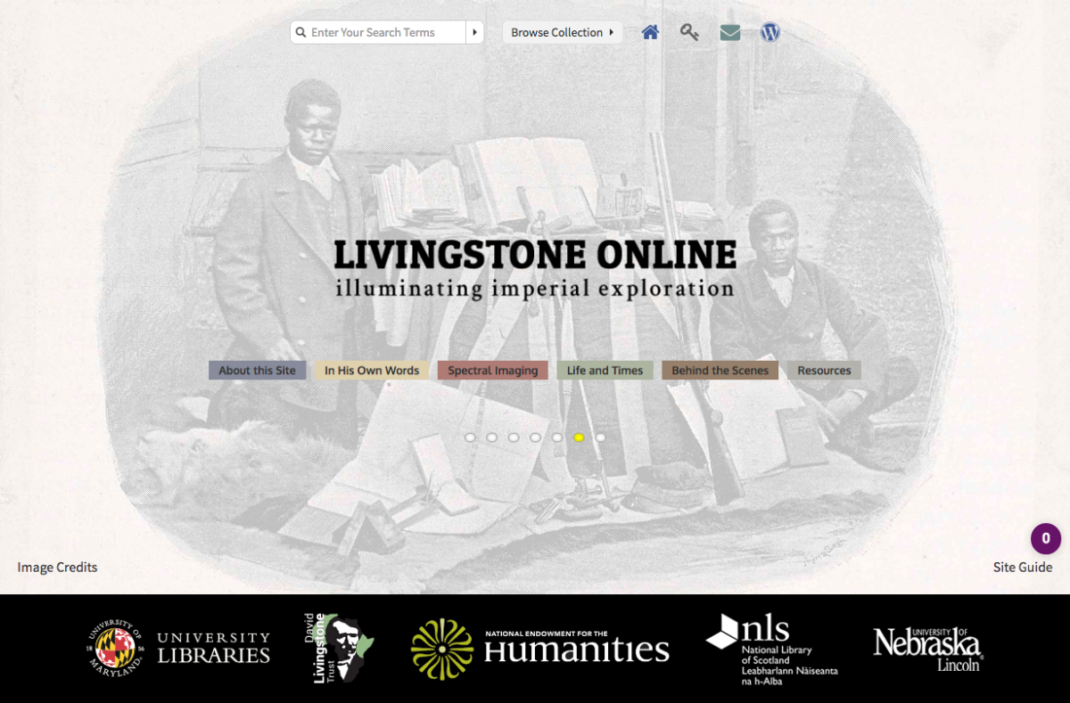 Livingstone Online homepage