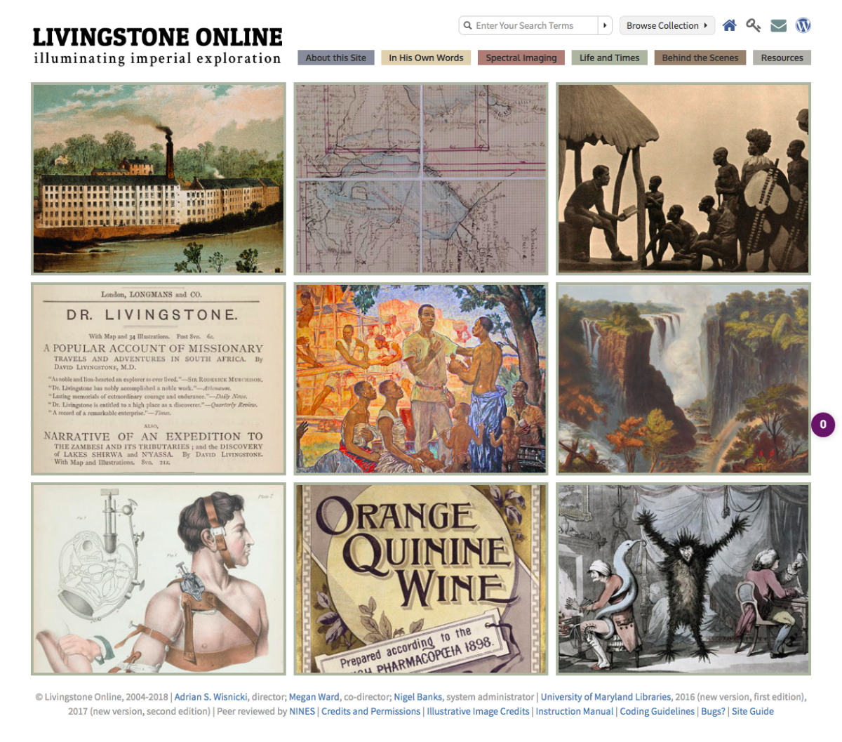 Livingstone Online section page