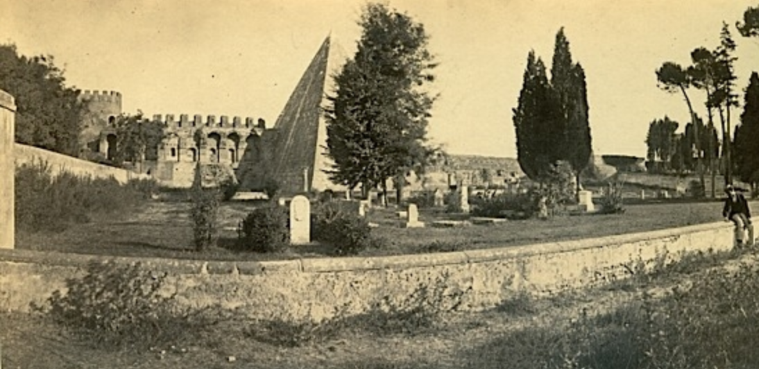 View of the Protestant Cemetery with the Cestius Pyramid