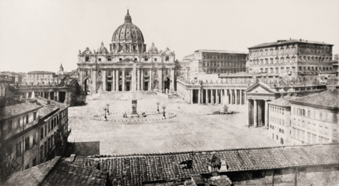 The Piazza and Basilica of St. Peter's, Rome, ca. 1860