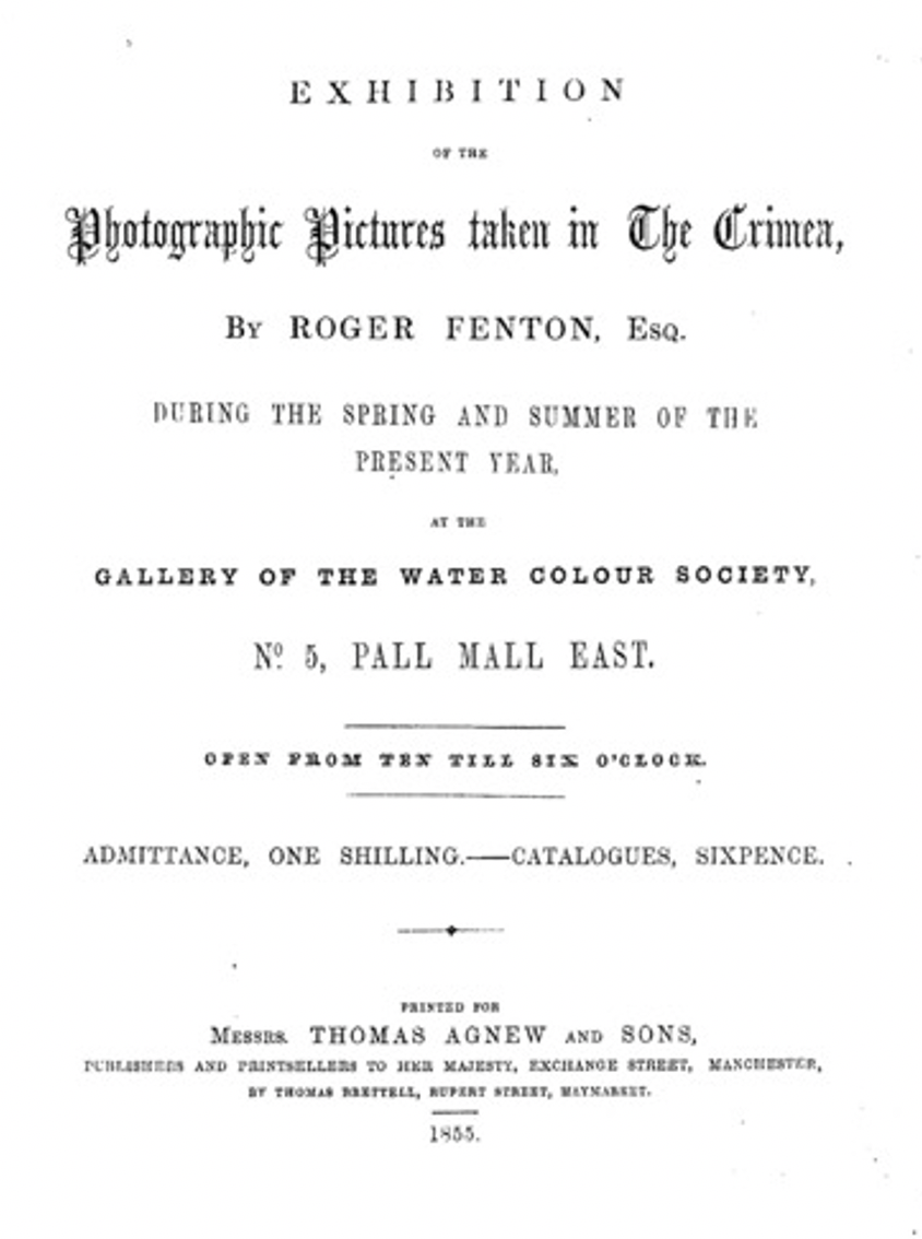 Title page, Roger Fenton collection of photographs
