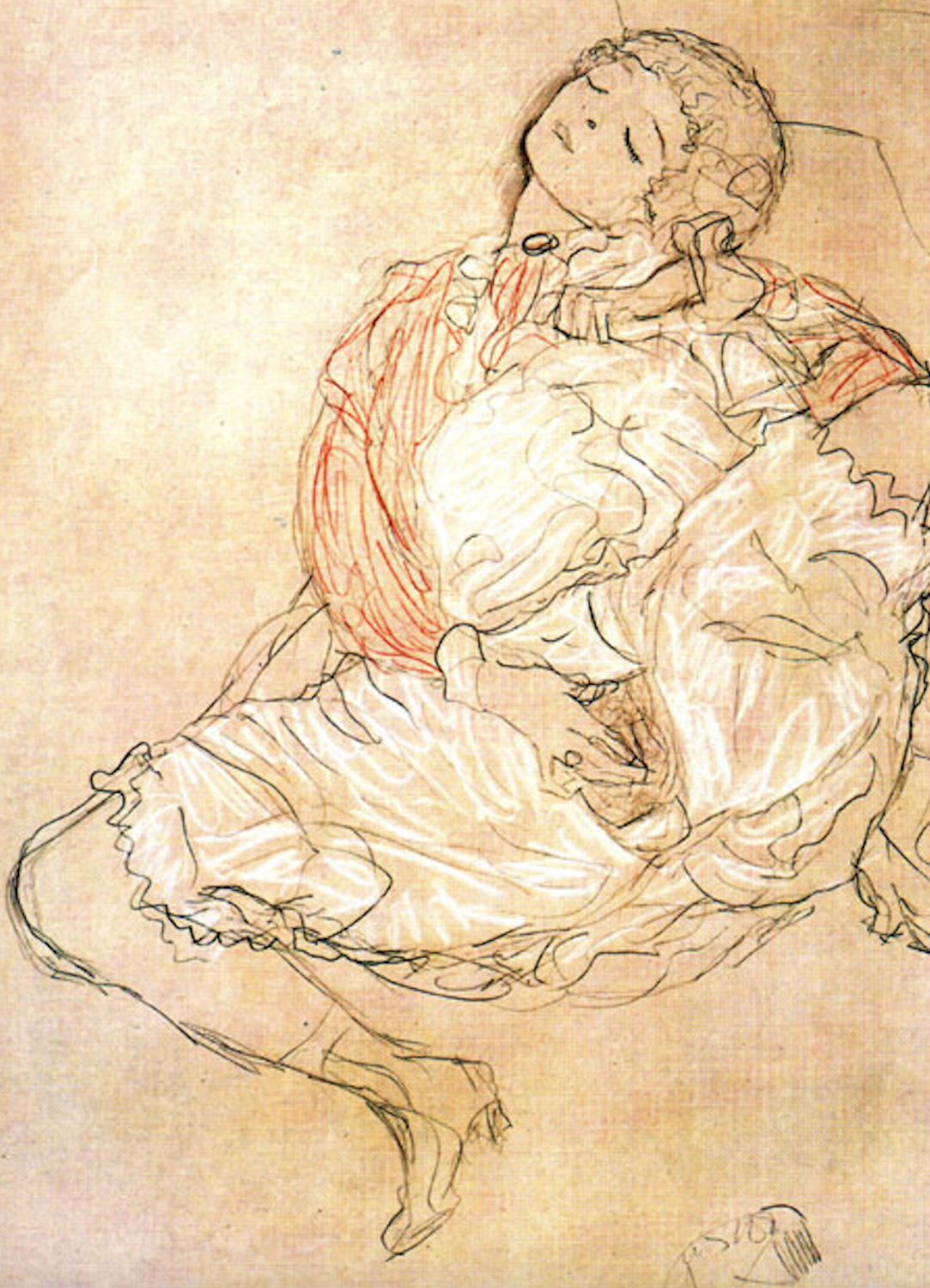 Gustav Klimt's 1913 Woman Masturbating