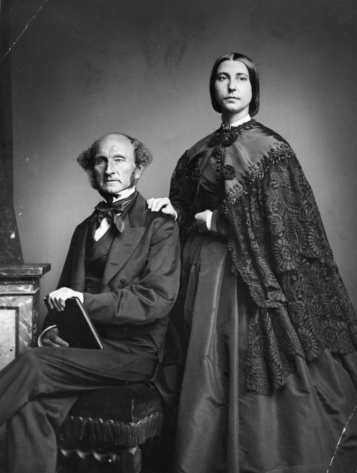 Helen Taylor portrait with her stepfather, J.S. Mill