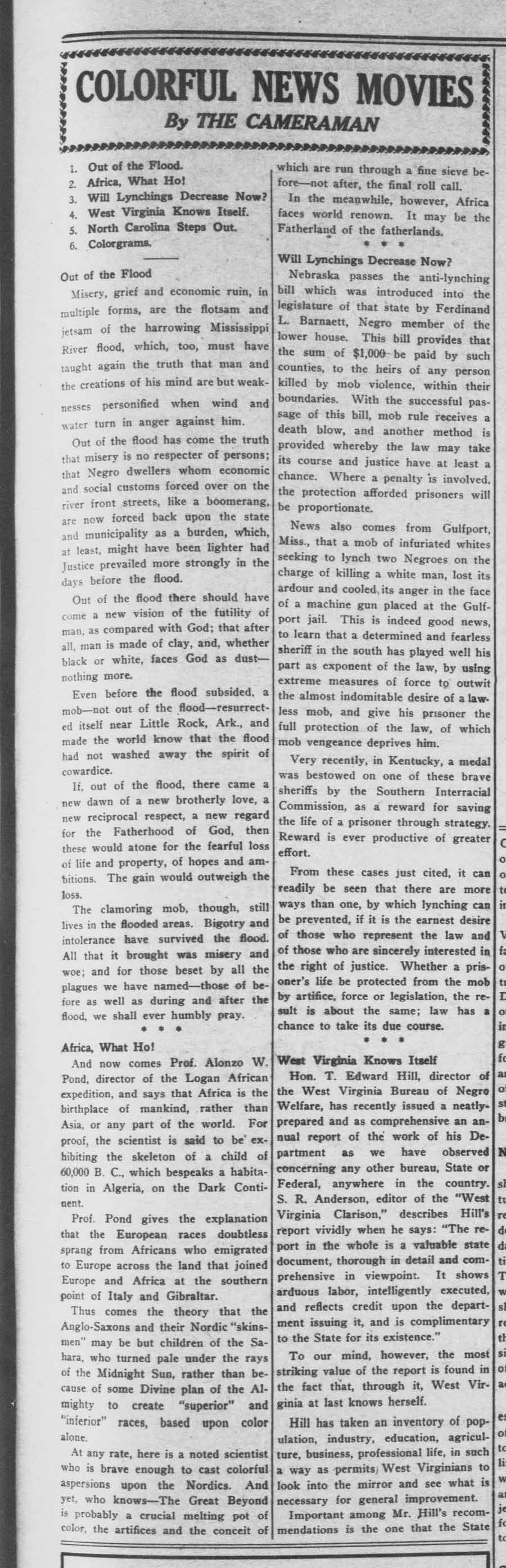 This newspaper article refers briefly to the lynching, but discusses how and why environmental concerns contributed to the racial tension in the Little Rock area. 