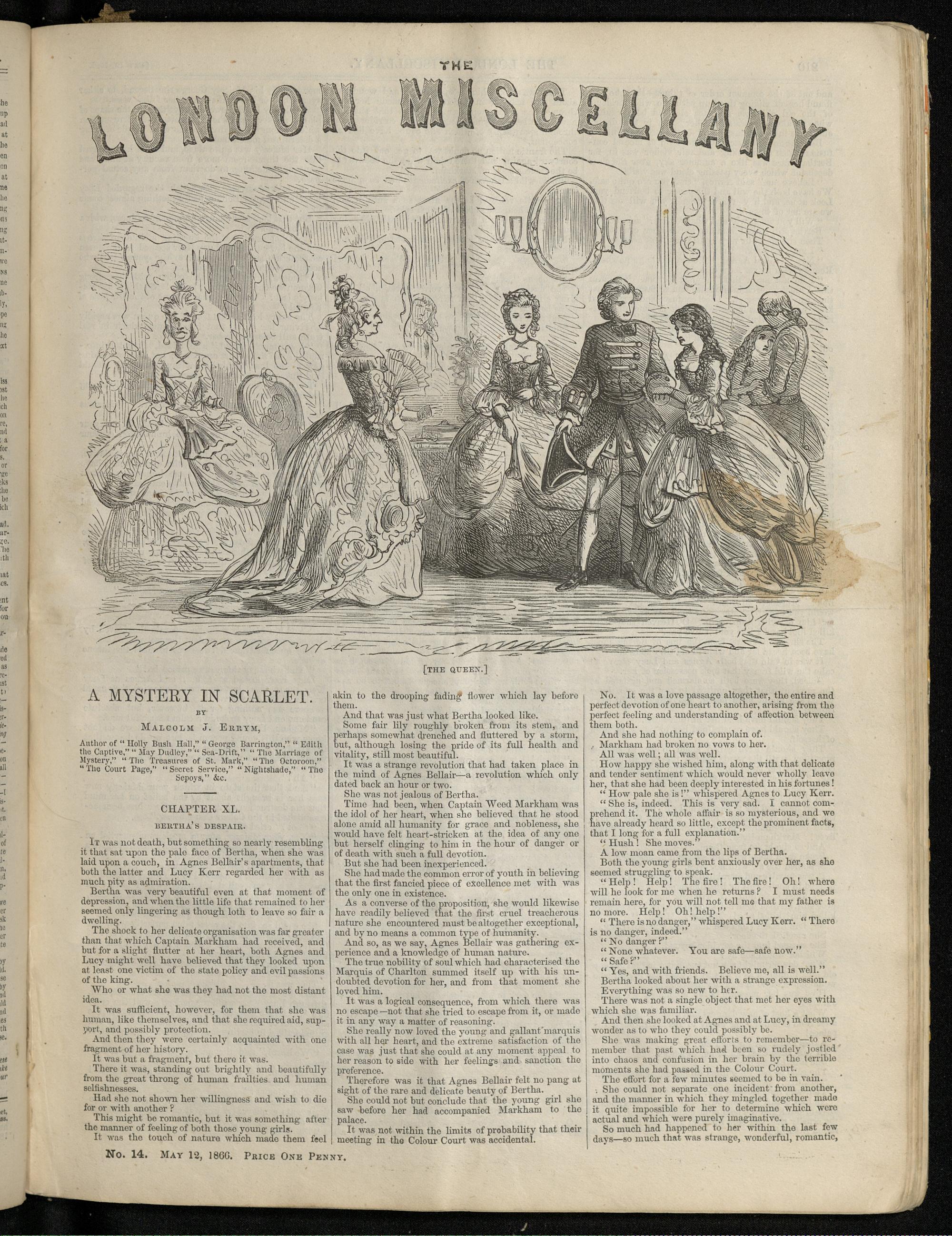 "The Queen." The London Miscellany 14 (12 May 1866), 209