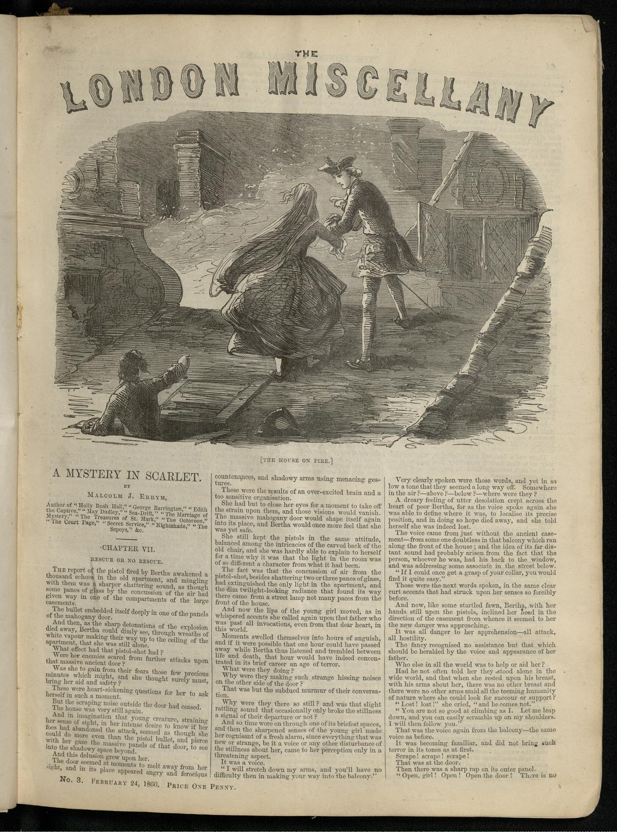 "The House on Fire." The London Miscellany 3 (24 Feb 1866), 33