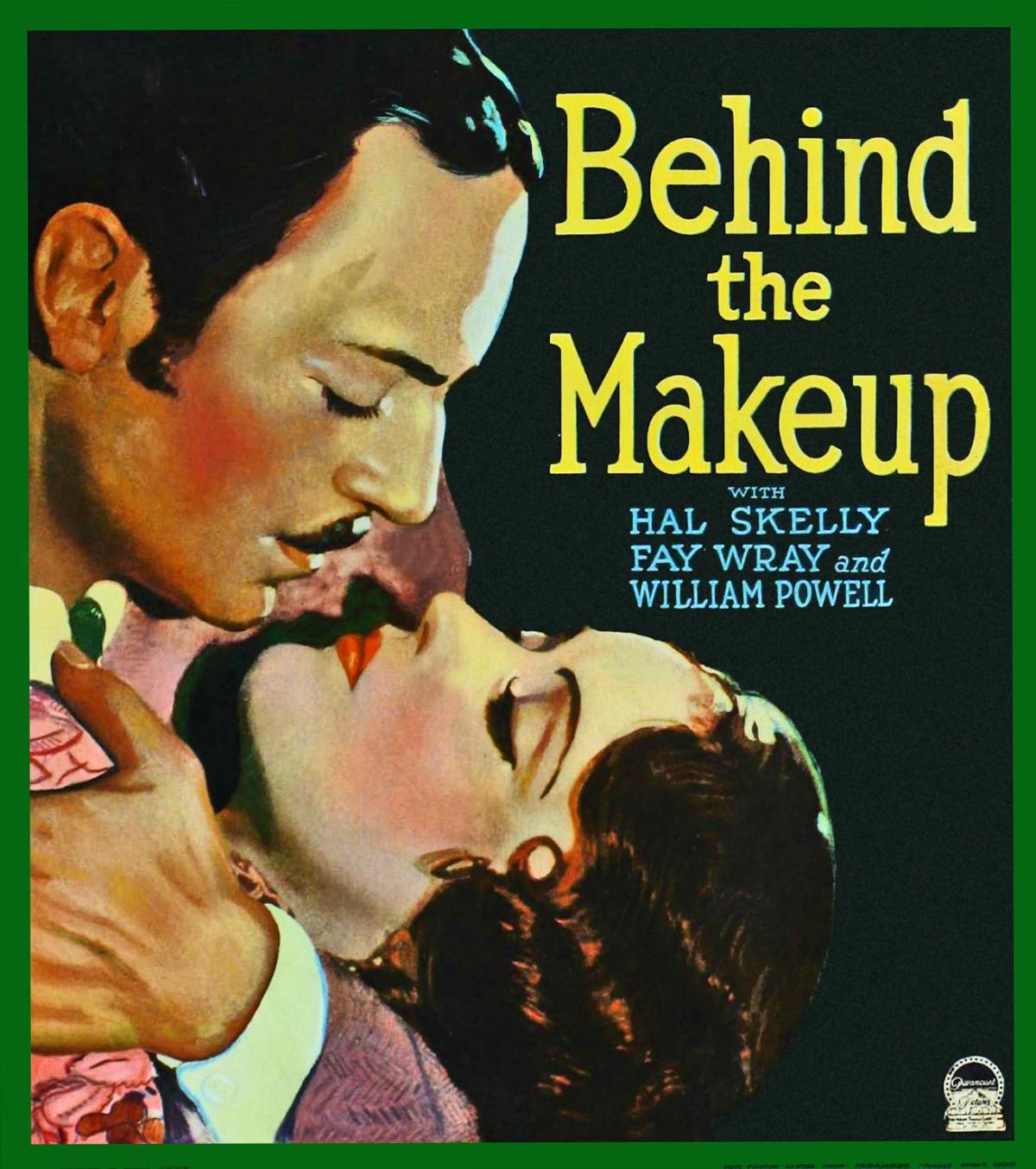 movie poster for Behind the Makeup depicting a man and woman embracing