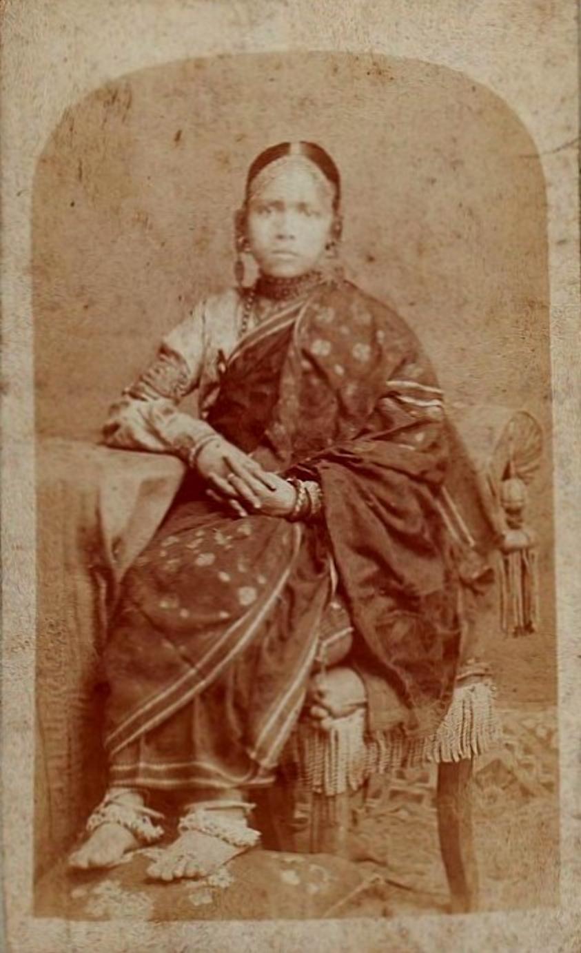 Young Girl Wearing a Bengali Sari